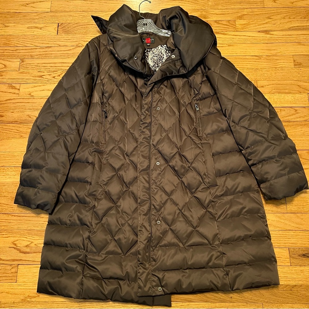 Gallery Women’s Hooded Maxi Puffer Coat Black